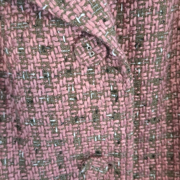 Ann Taylor Blazer Women's 8P Pink Tweed Y2K Clueless Chic Button - Picture 5 of 9